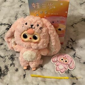 🌸 Baby Three DeLovely Rabbit Bunny Plush Stuffed Animal with Fangs